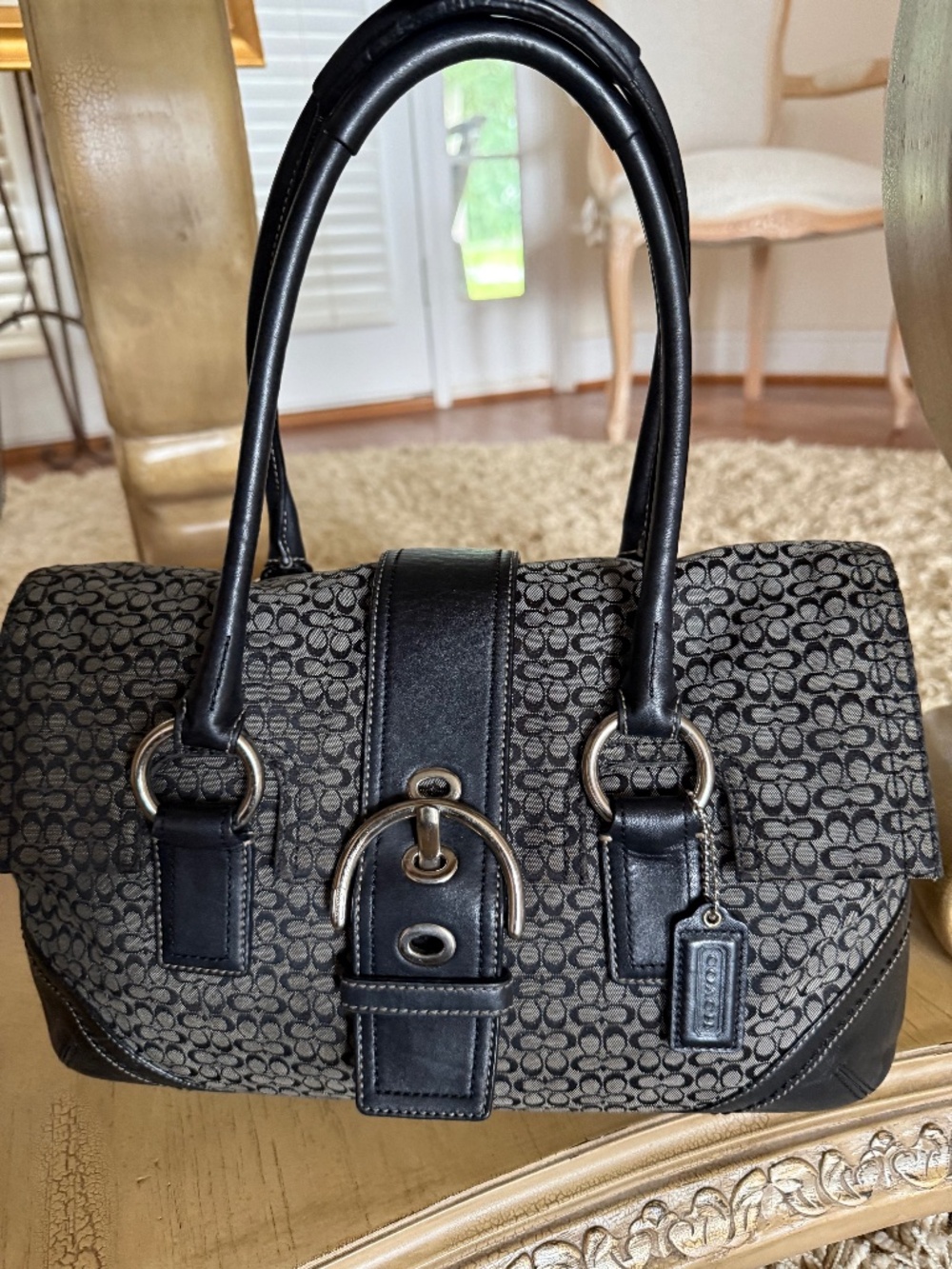 Coach Black Signature Mini C Soho Satchel Canvas Leather Vintage F10929